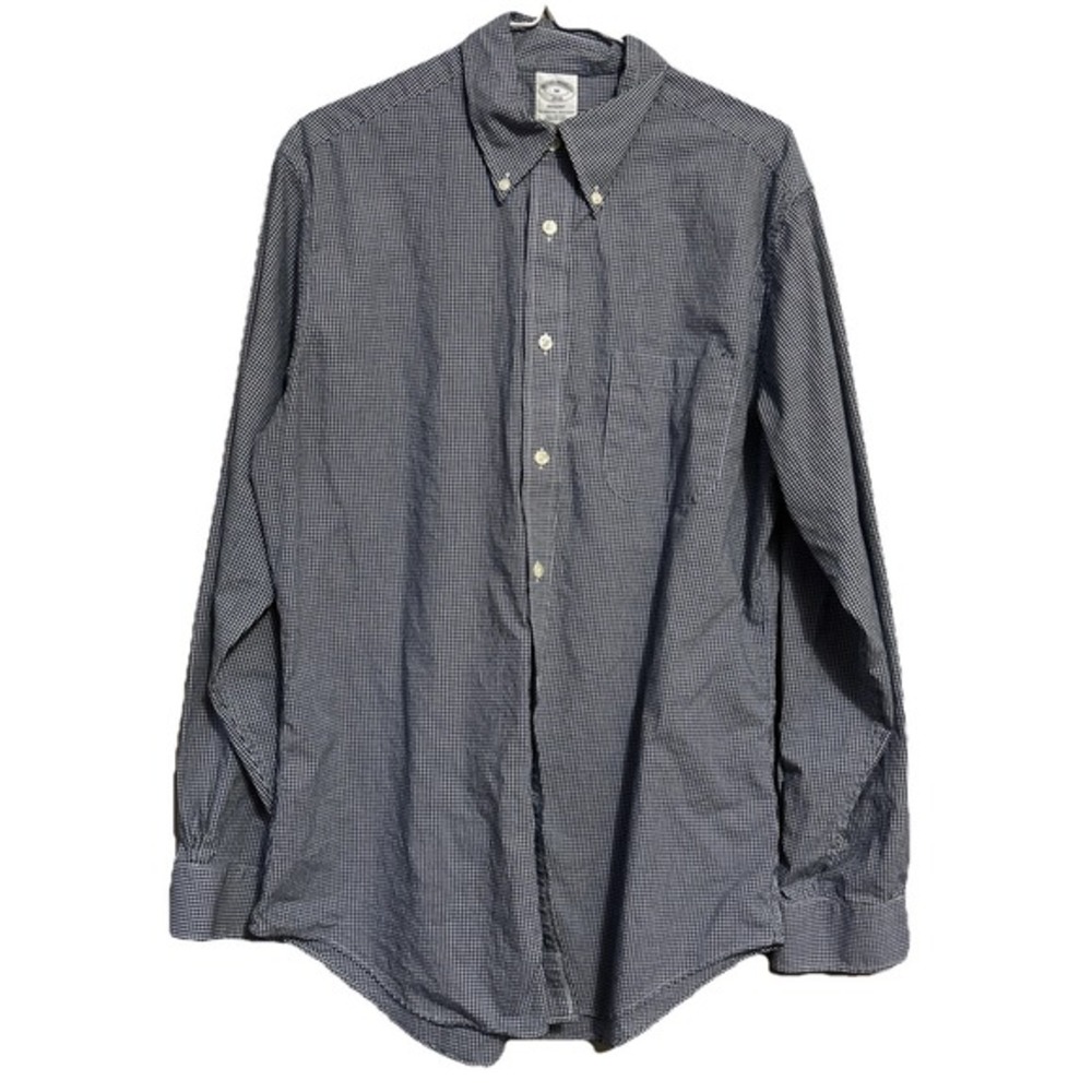 Brooks Brothers 1818 Regent Medium White & Navy Shepherds Check Pattern RN93985